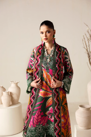 Zyrah by Naqsh | Unstitched Fall Winter Collection - 2025 DARK GREEN- 00185