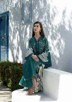 Santorini by Elaf | Unstitched Printed Lawn Collection - 2026 EPN-9A PEACOCK