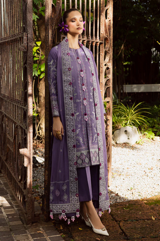 Lovella by Marjjan | Unstitched Embroidered Viscose Collection - 2025 MEV-48 B (LIGHT PURPLE)