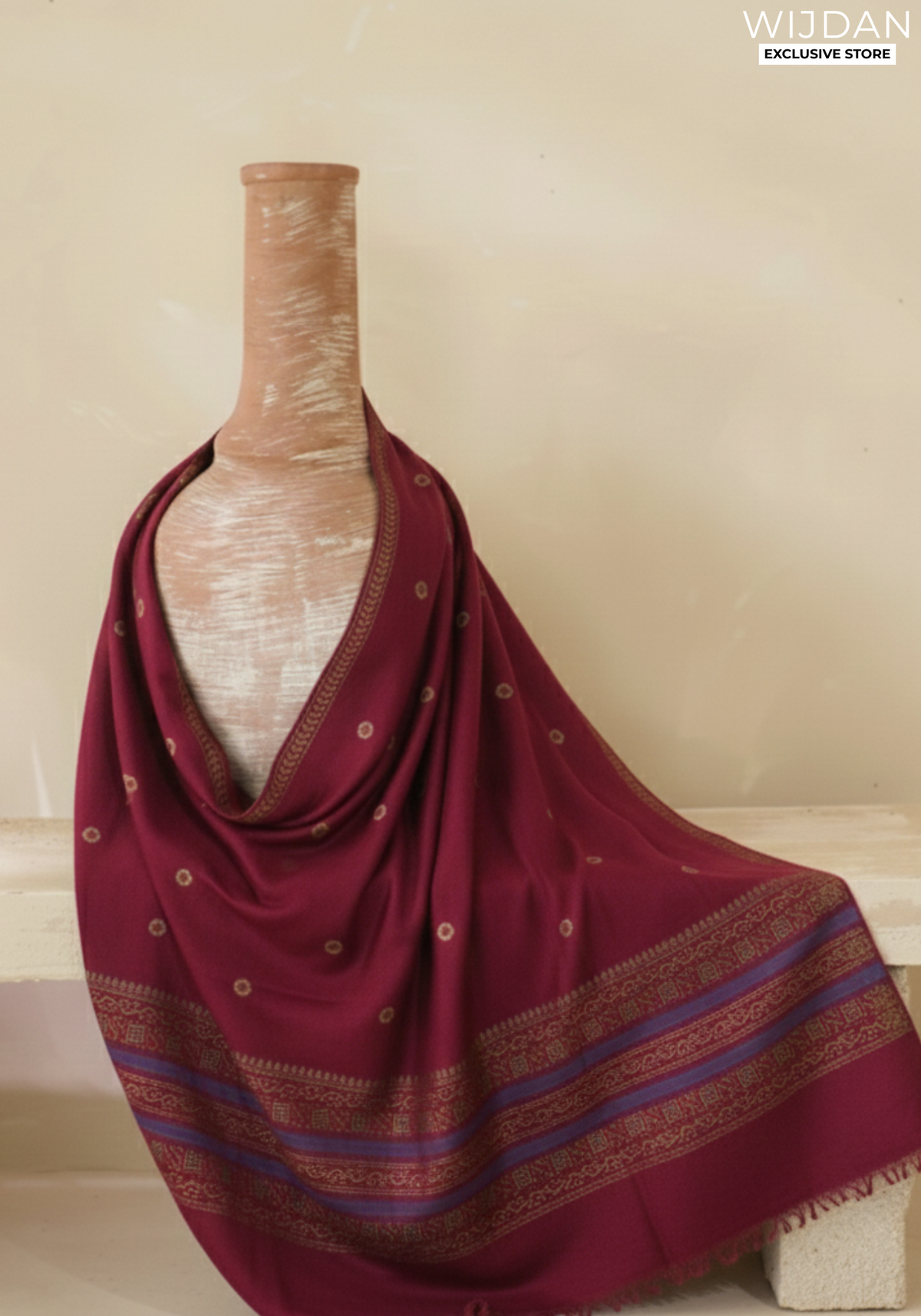 Wijdan Wool Printed Women's Shawl Collection - 2025 (RED)