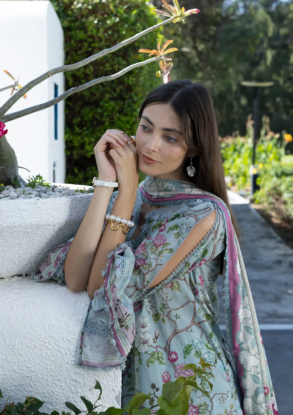 Santorini by Elaf | Unstitched Printed Lawn Collection - 2026 EPN-8A EIRINI BLOOM