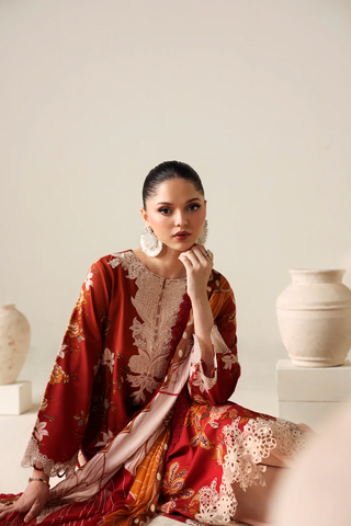 Zyrah by Naqsh | Unstitched Fall Winter Collection - 2025 LUST RED - 00188
