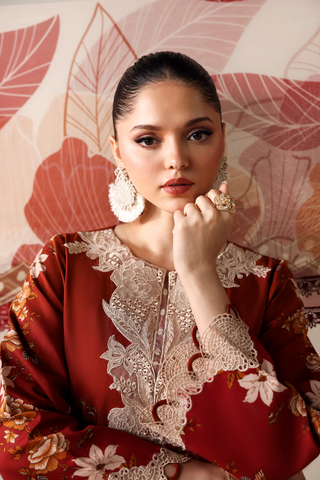 Zyrah by Naqsh | Unstitched Fall Winter Collection - 2025 LUST RED - 00188