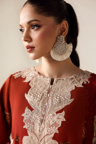 Zyrah by Naqsh | Unstitched Fall Winter Collection - 2025 LUST RED - 00188