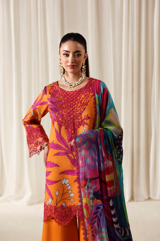 Zyrah by Naqsh | Unstitched Fall Winter Collection - 2025 LAVA ORANGE - 00189