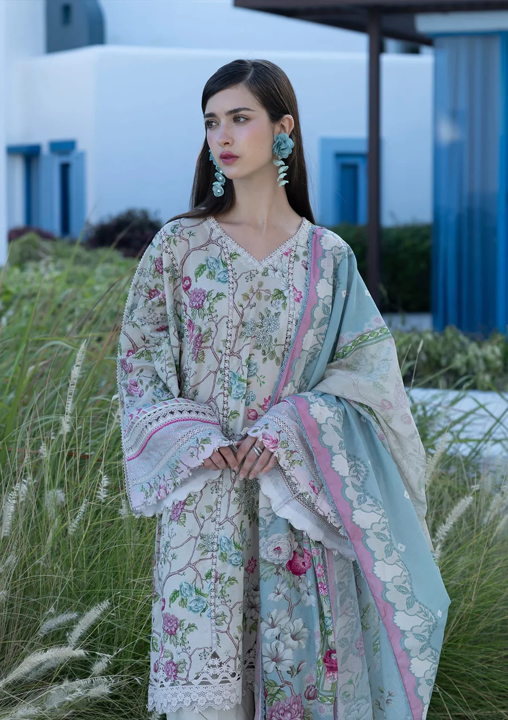 Santorini by Elaf | Unstitched Printed Lawn Collection - 2026 EPN-8B FAIRYTALE