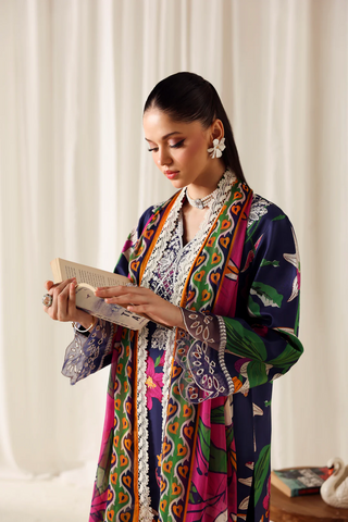 Zyrah by Naqsh | Unstitched Fall Winter Collection - 2025 DARK BLUE - 00190