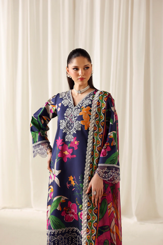 Zyrah by Naqsh | Unstitched Fall Winter Collection - 2025 DARK BLUE - 00190