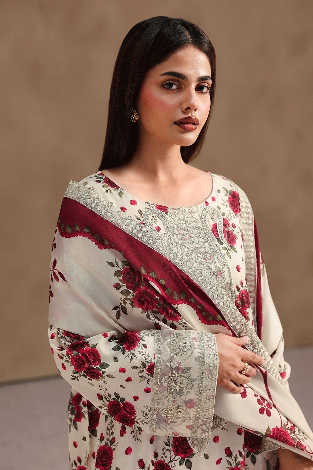 Naqsh by Ramsha | Unstitched Emb & Print Vol-02 Rawsilk'26 (RS-203)
