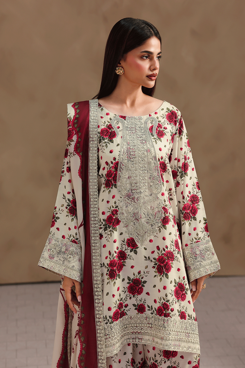 Naqsh by Ramsha | Unstitched Emb & Print Vol-02 Rawsilk'26 (RS-203)