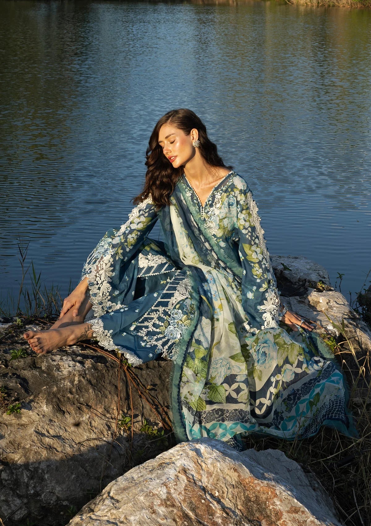 Elaf Signature Unstitched Printed Embroidered Lawn Collection - 2026 ESA-7B SEA ENCHANTRESS